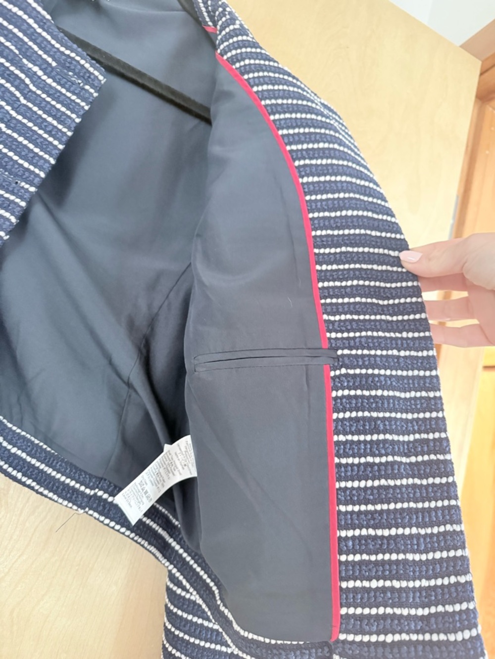 J. Crew Lady Jacket - Navy and White Stripes - Size 8 - Picture 8 of 9